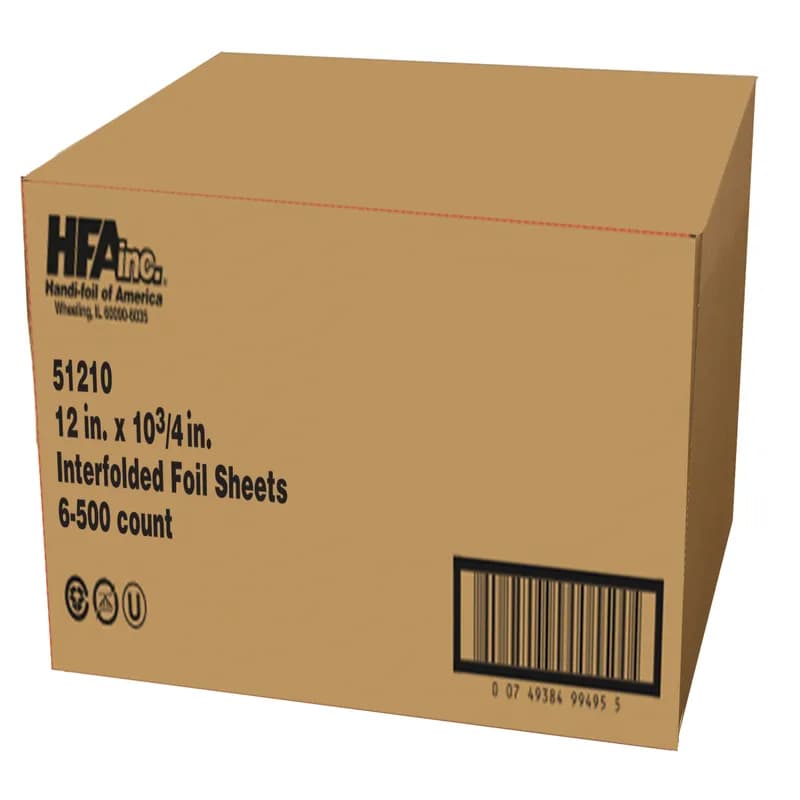 Foil Sheets 12X10 IN Aluminum 500 Sheets/Pack 6 Packs/Case 3000 Count/Case