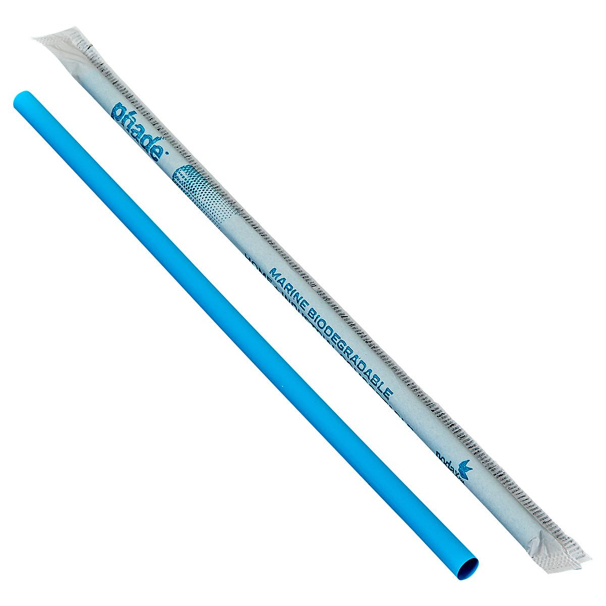 phade® Giant Straw 0.284X8.5 IN PHA Teal Paper Wrapped 300 Count/Pack 4 Packs/Case 1200 Count/Case