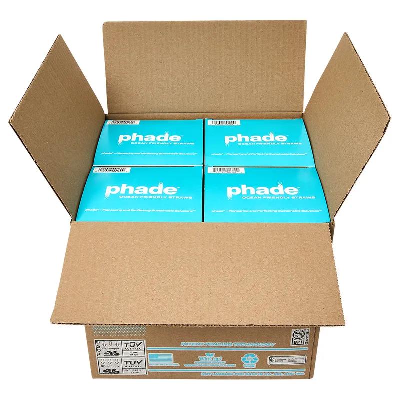 phade® Giant Straw 0.284X8.5 IN PHA Teal Paper Wrapped 300 Count/Pack 4 Packs/Case 1200 Count/Case
