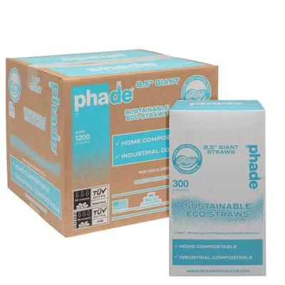 phade® Giant Straw 0.284X8.5 IN PHA Teal Paper Wrapped 300 Count/Pack 4 Packs/Case 1200 Count/Case