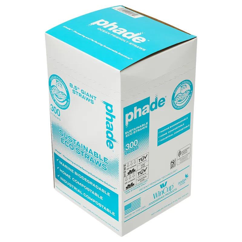 phade® Giant Straw 0.284X8.5 IN PHA Teal Paper Wrapped 300 Count/Pack 4 Packs/Case 1200 Count/Case