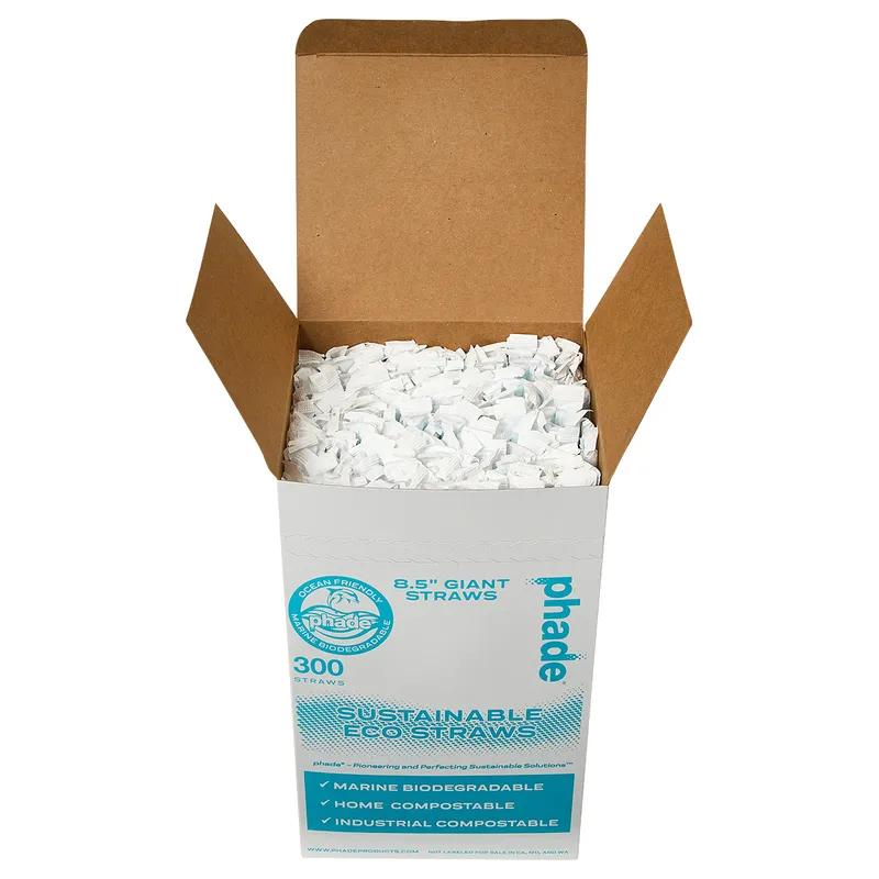 phade® Giant Straw 0.284X8.5 IN PHA Teal Paper Wrapped 300 Count/Pack 4 Packs/Case 1200 Count/Case
