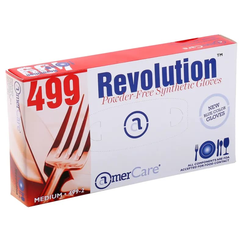 General Purpose Gloves Medium (MED) Blue Vinyl Powder-Free 100 Count/Pack 10 Packs/Case 1000 Count/Case