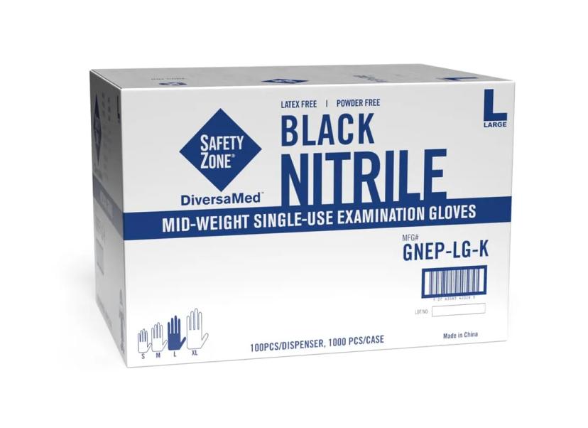 Examination Gloves XL Black 4.25MIL Nitrile Powder-Free 1000/Case
