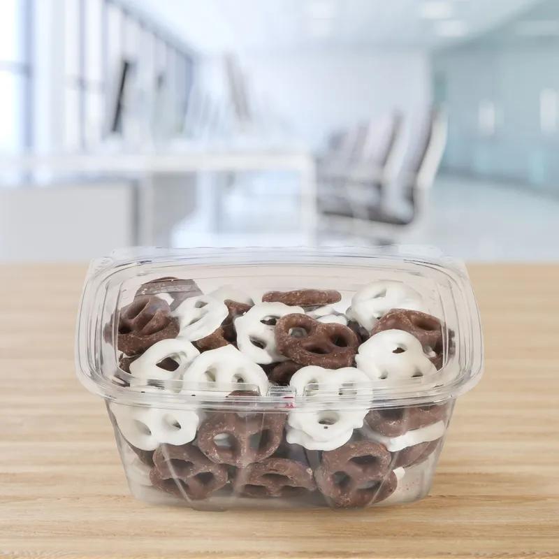 Dart® ClearPac® SafeSeal™ Deli Container Hinged With Flat Lid 32 OZ RPET Clear 100 Count/Pack 2 Packs/Case