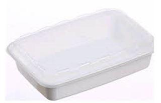 CuBEware Take-Out Container Base & Lid Combo 28 OZ Plastic White Clear Oblong Vented 150/Case