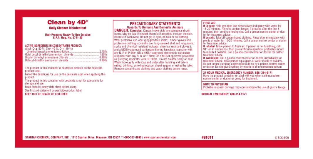 Clean By 4D Product Label 1/Each