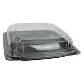 Take-Out Container Base & Lid Combo With Dome Lid 11X11X1.01 IN PET Black Square 25/Case