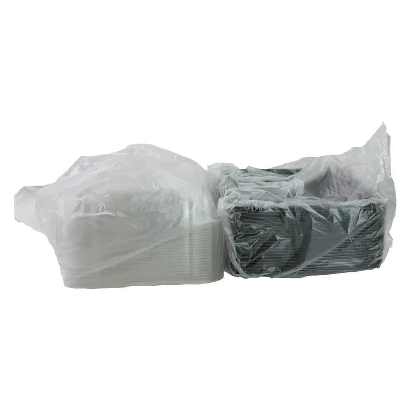 Take-Out Container Base & Lid Combo With Dome Lid 11X11X1.01 IN PET Black Square 25/Case