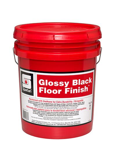 Glossy Black Floor Finish 5 GAL Alkaline RTU Metal Interlock 18% Solids 5/Each