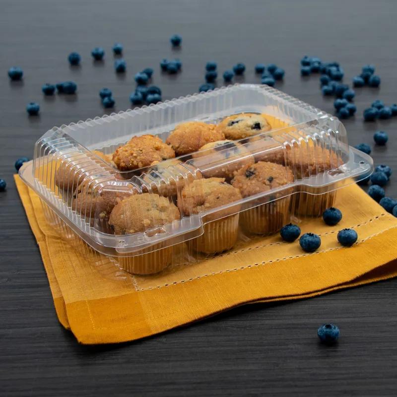 Dart® StayLock® Take-Out Container Hinged Small (SM) 7X6X2.1 IN OPS Clear Oblong Bar Lock 125 Count/Pack 2 Packs/Case