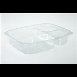 Dart® ClearPac® Deli Container Base & Lid Combo 23 OZ 3 Compartment OPS Clear Oblong 252/Case