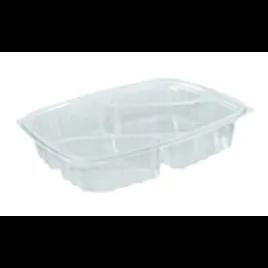 Dart® ClearPac® Deli Container Base & Lid Combo 21 OZ 3 Compartment OPS Clear 252/Case