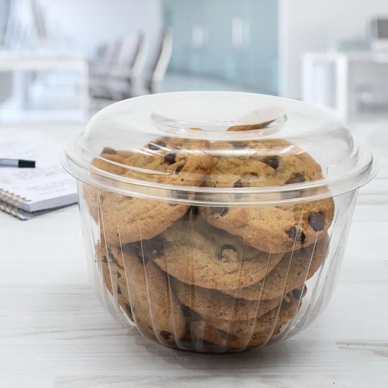 Dart® PresentaBowls® Bowl & Lid Combo With Dome Lid 64 OZ OPS Clear Round Unhinged 126/Case