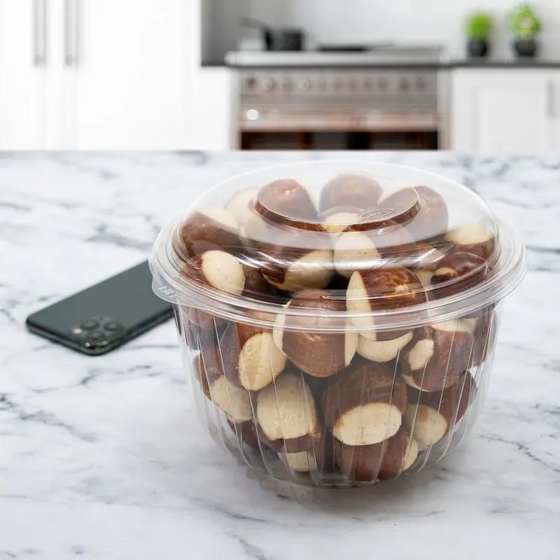 Dart® PresentaBowls® Bowl & Lid Combo With Dome Lid 64 OZ OPS Clear Round Unhinged 126/Case