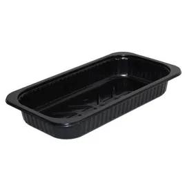 Take-Out Container Base 6.8X12.8X1.82 IN CPET Black Rectangle 200/Case