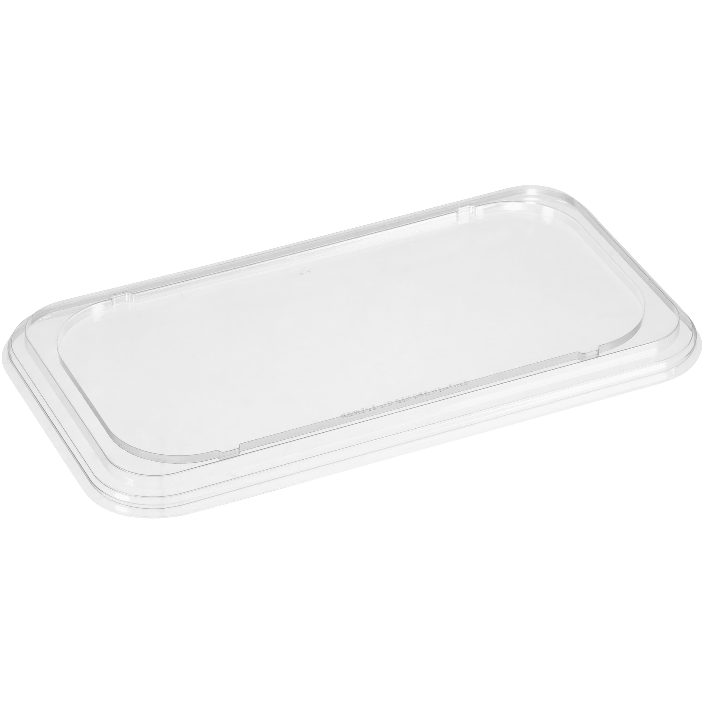 Lid Flat 7X12.9X0.07 IN PET Clear Rectangle For 60 OZ Container 200/Case
