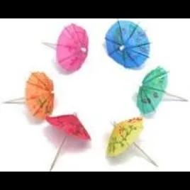 Cocktail Parasol Pick 4 IN Wood Paper Assorted 7200/Case