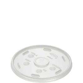 Dart® Lid Flat 3.85X0.28 IN HIPS Translucent For 26 OZ Cold Cup Identification With Hole 100 Count/Pack 10 Packs/Case