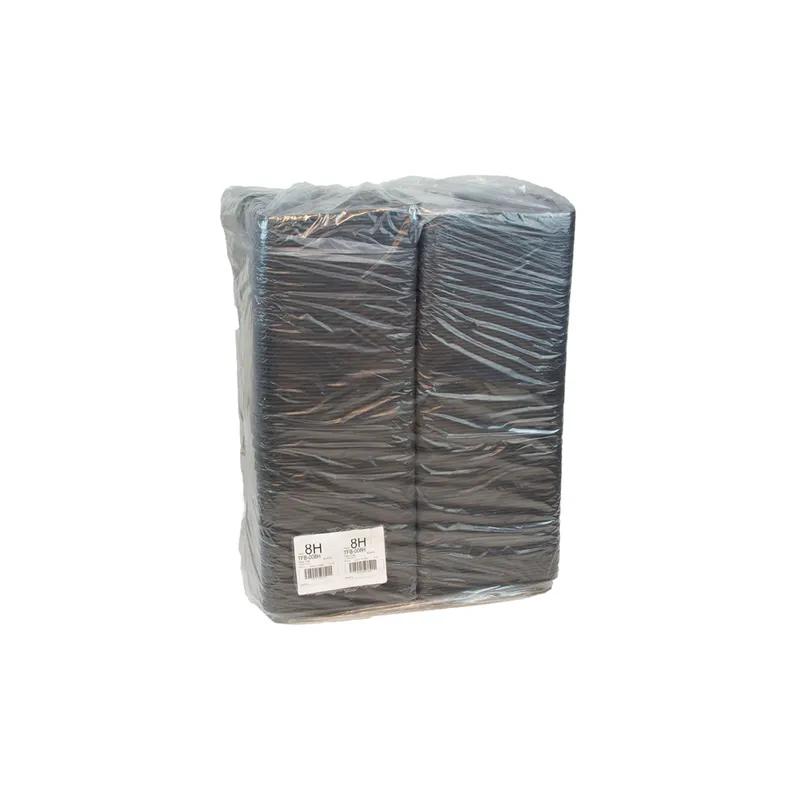 8H Meat Tray 10.6X8.3X1.2 IN 1 Compartment Polystyrene Foam Black Rectangle Heavy 400/Case