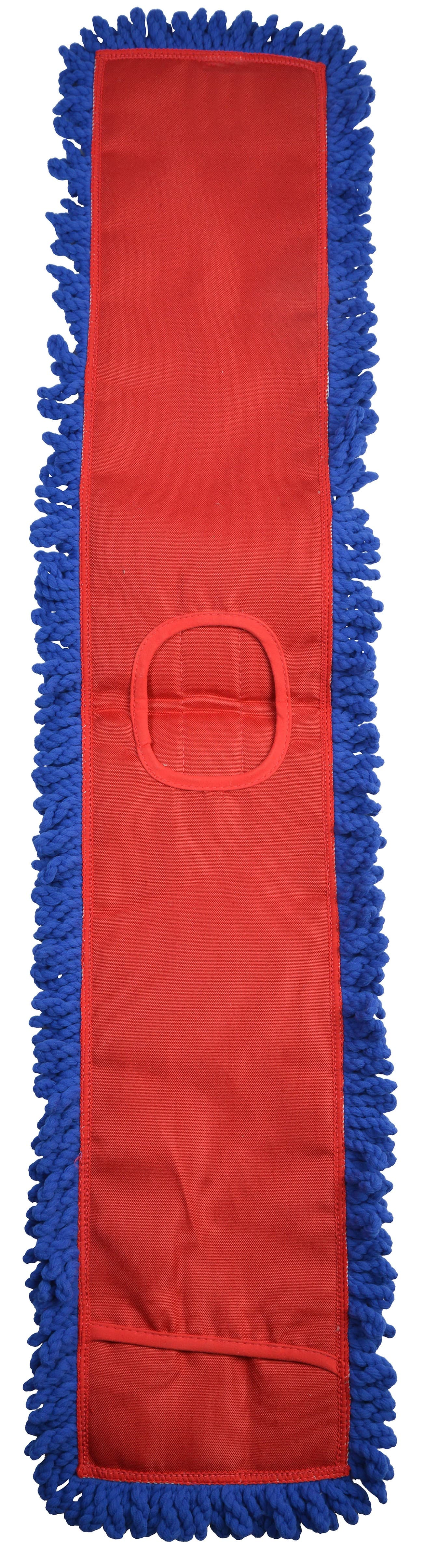 Dust Mop 48X5 IN Blue Microfiber With Hook & Loop 1/Each
