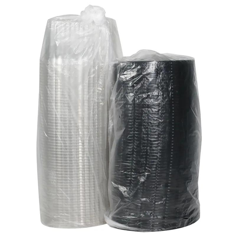 Cake Half Container & Lid Combo With High Dome Lid 8X5 IN PET Clear Black Fluted 60/Case