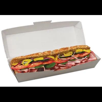 Bagcraft® EcoBrite Take-Out Box Hinged With Dome Lid 11.5X3.5X3 IN Paper White Rectangle 3000/Case