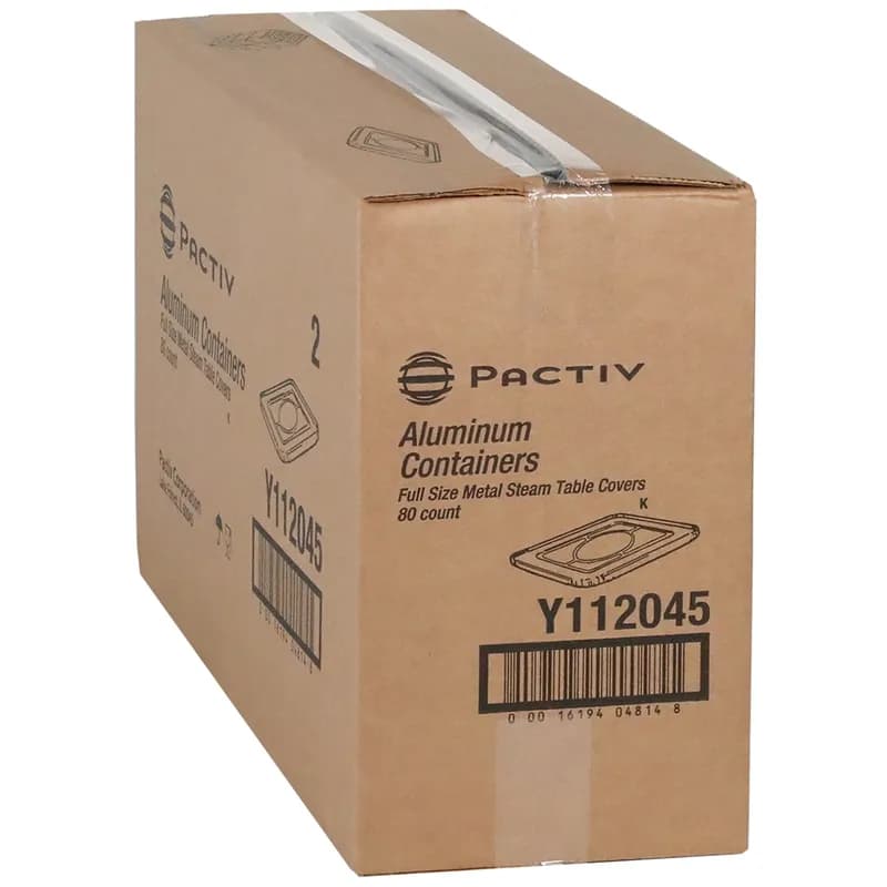 Lid Flat Full Size 20.3X12.4X0.6 IN 1 Compartment Aluminum Silver For Steam Table Pan 80/Case