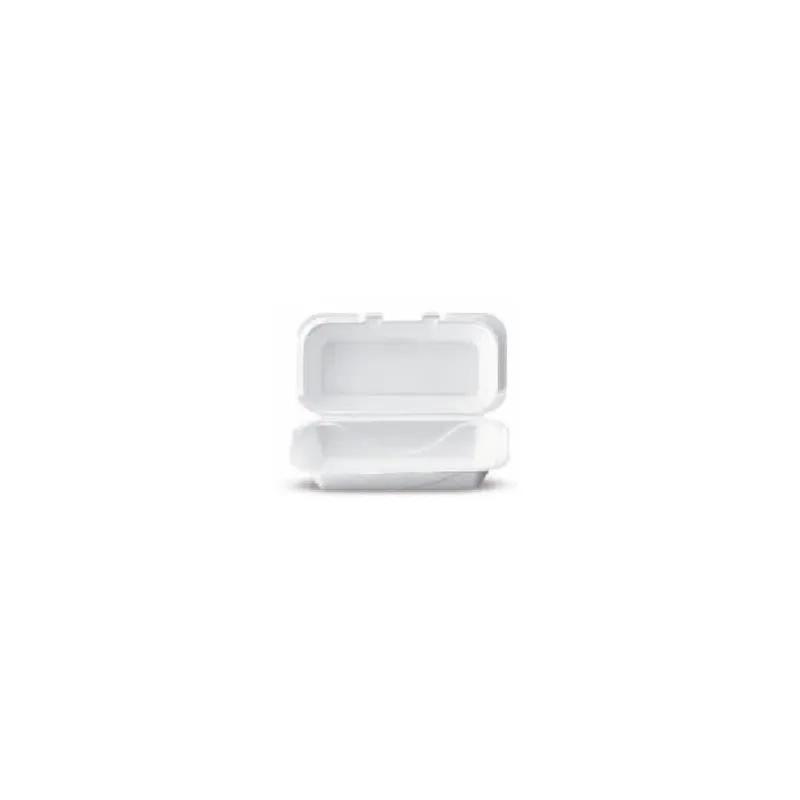 Hoagie & Sub Take-Out Container Hinged With Dome Lid 5.12X10.25X3.25 IN Polystyrene Foam White Rectangle 500/Case