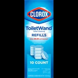 Clorox® ToiletWand Toilet Bowl Cleaner Antibacterial Wand Refill Heads 10 Count/Pack 6 Packs/Case 60 Count/Case