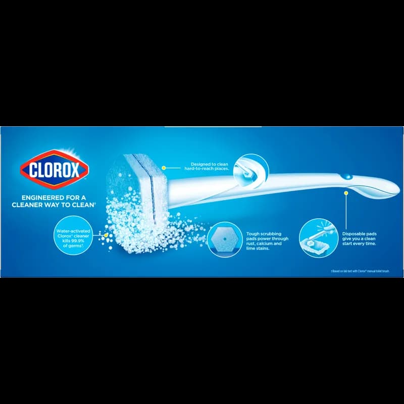 Clorox® ToiletWand Toilet Bowl Cleaner Antibacterial Wand Refill Heads 10 Count/Pack 6 Packs/Case 60 Count/Case