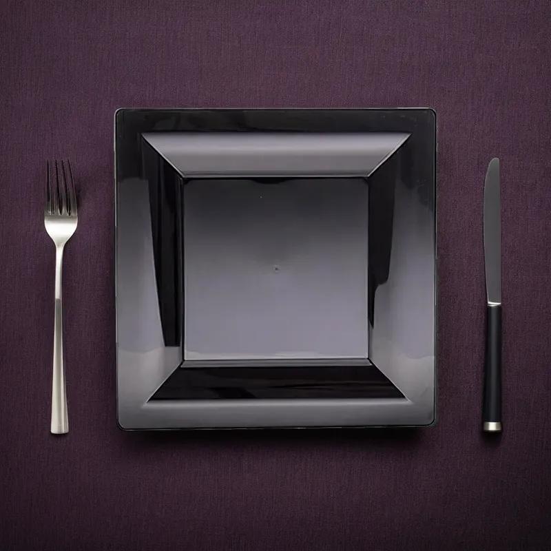 WNA Plate 9.5 IN PS Black Square 120/Case