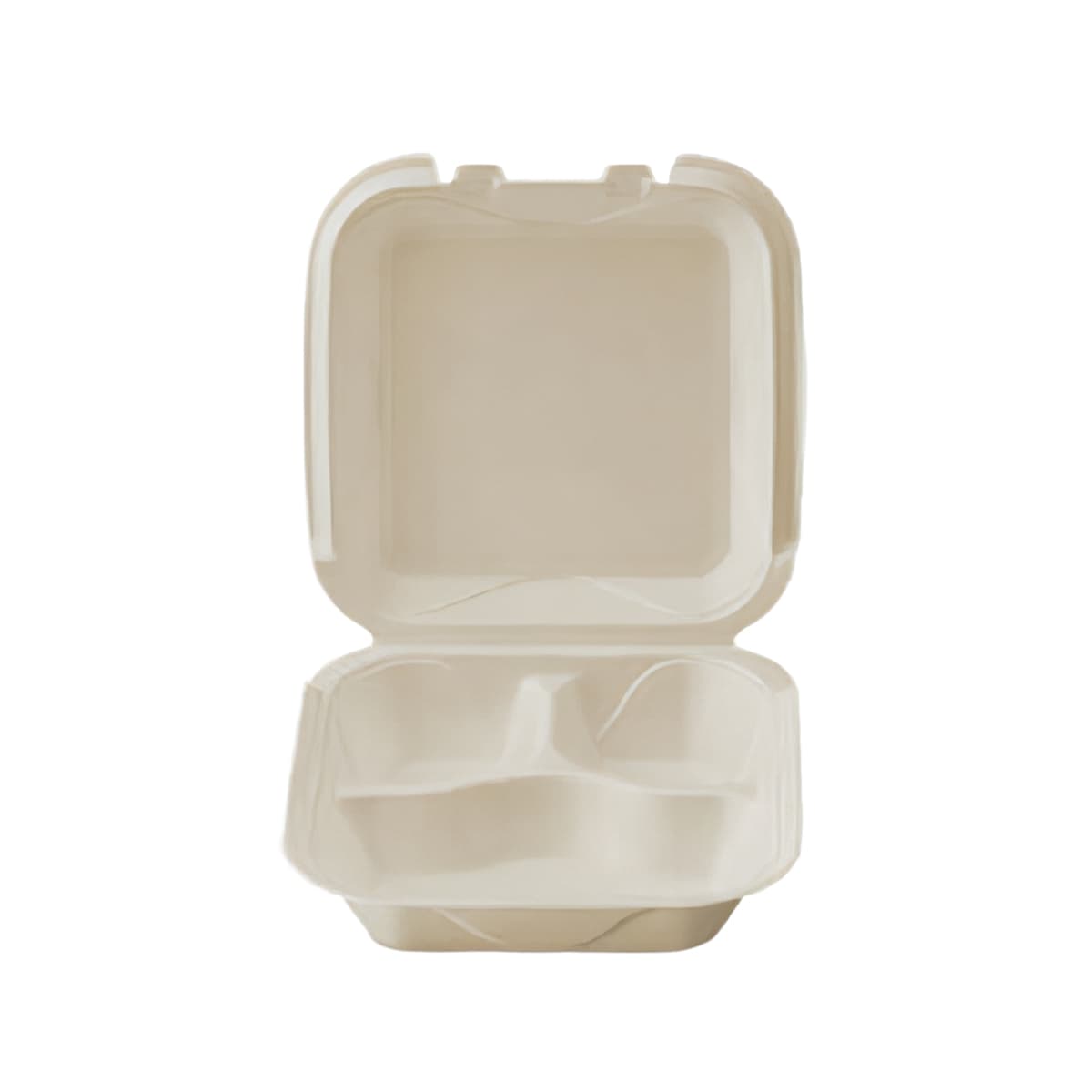 Darnel Naturals® Take-Out Container Hinged With Dome Lid 8X8 IN 3 Compartment Polystyrene Foam Black Square 200/Case