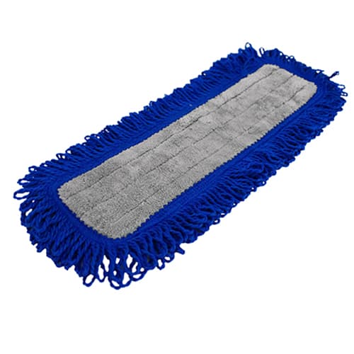 Impact® Dust Mop 18 IN Gray Blue Microfiber Fringed Velcro 1/Each