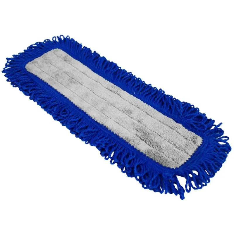 Impact® Dust Mop 18 IN Gray Blue Microfiber Fringed Velcro 1/Each