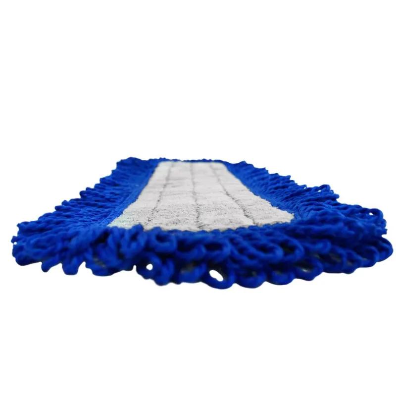 Impact® Dust Mop 18 IN Gray Blue Microfiber Fringed Velcro 1/Each