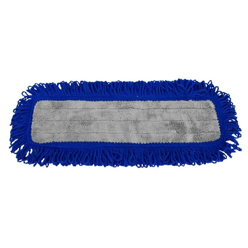 Impact® Dust Mop 18 IN Gray Blue Microfiber Fringed Velcro 1/Each