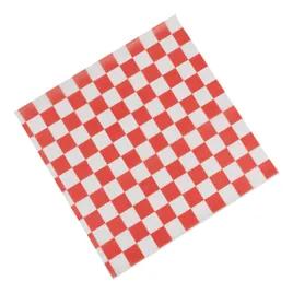 Basket Liner Sheet 12X12 IN Dry Wax Paper Red White Check 2000/Case