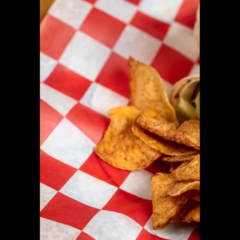 Basket Liner Sheet 12X12 IN Dry Wax Paper Red White Check 2000/Case