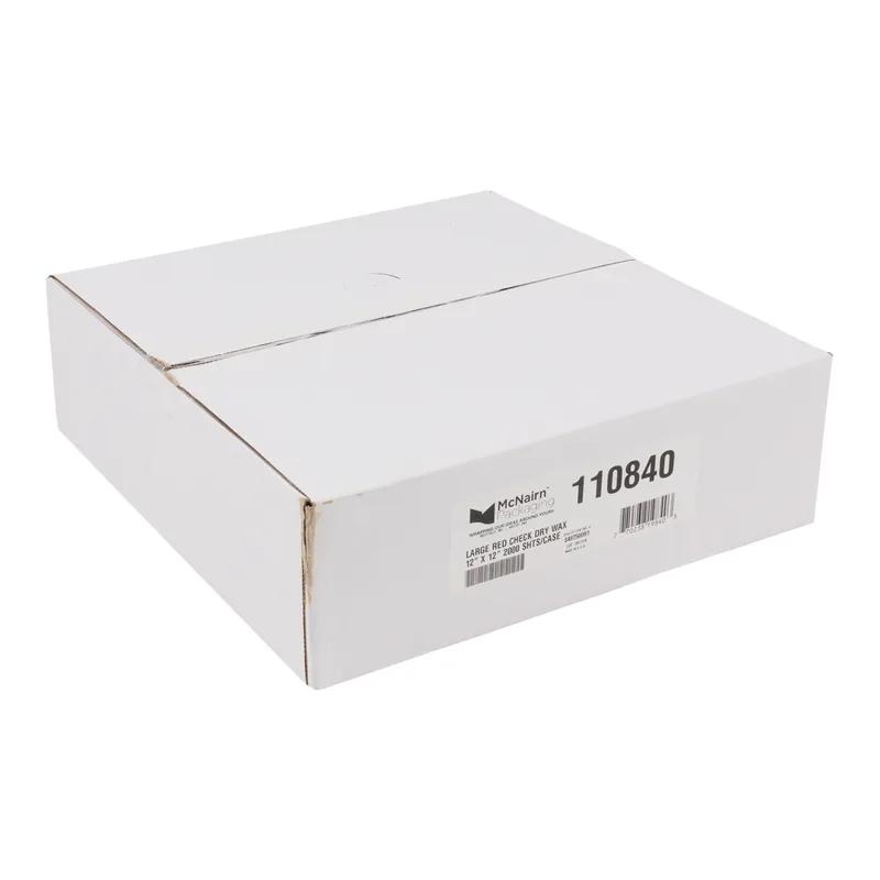 Basket Liner Sheet 12X12 IN Dry Wax Paper Red White Check 2000/Case