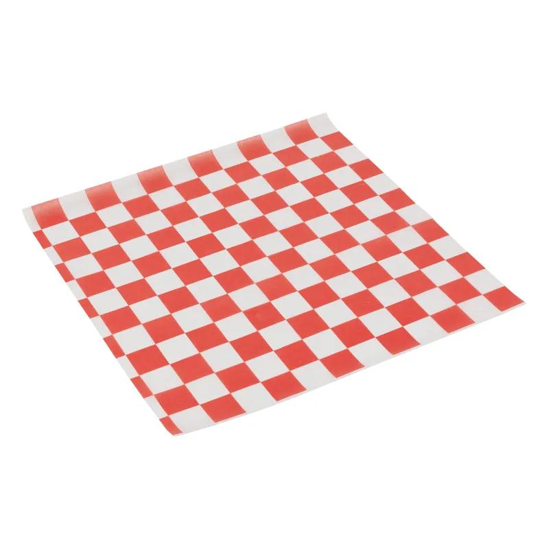 Basket Liner Sheet 12X12 IN Dry Wax Paper Red White Check 2000/Case
