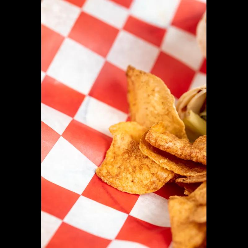 Basket Liner Sheet 12X12 IN Dry Wax Paper Red White Check 2000/Case