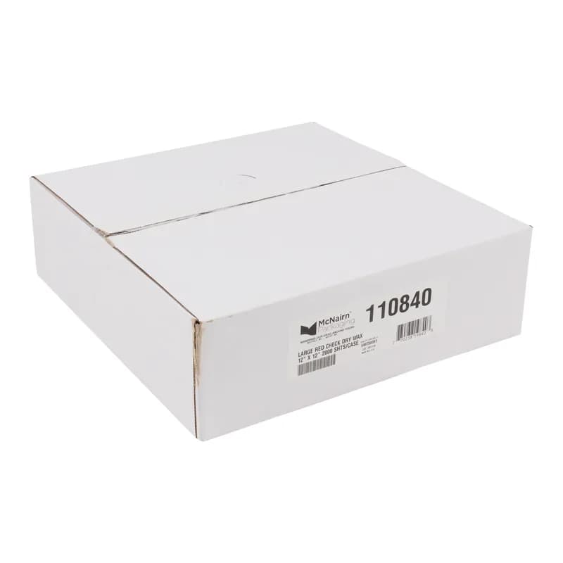 Basket Liner Sheet 12X12 IN Dry Wax Paper Red White Check 2000/Case