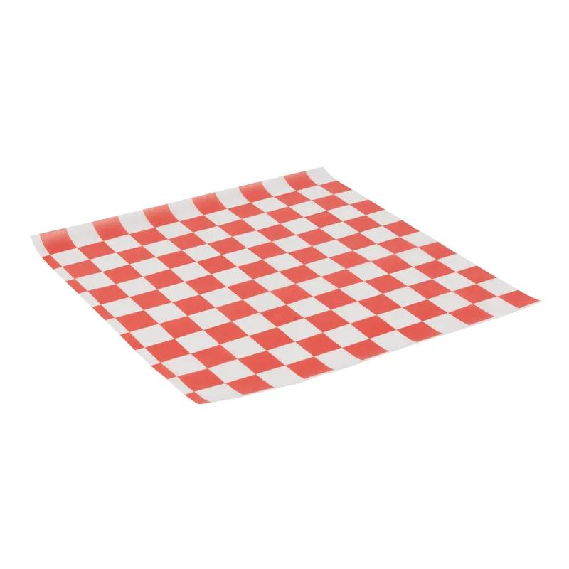 Basket Liner Sheet 12X12 IN Dry Wax Paper Red White Check 2000/Case