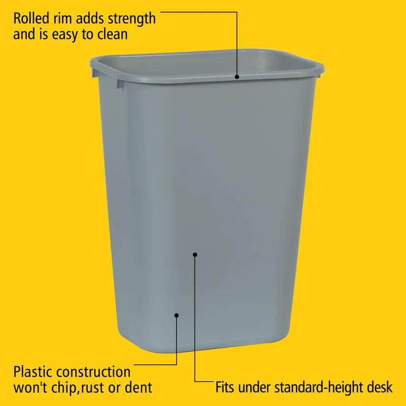1-Stream Trash Can 15.25X11X19.88 IN 10.25 GAL 41 QT Gray Resin 1/Each