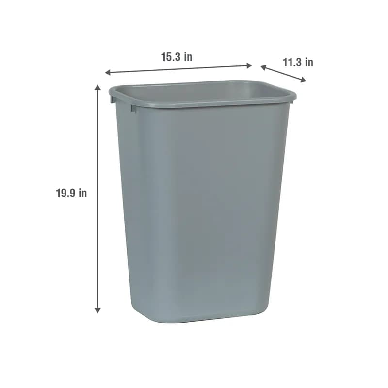 1-Stream Trash Can 15.25X11X19.88 IN 10.25 GAL 41 QT Gray Resin 1/Each
