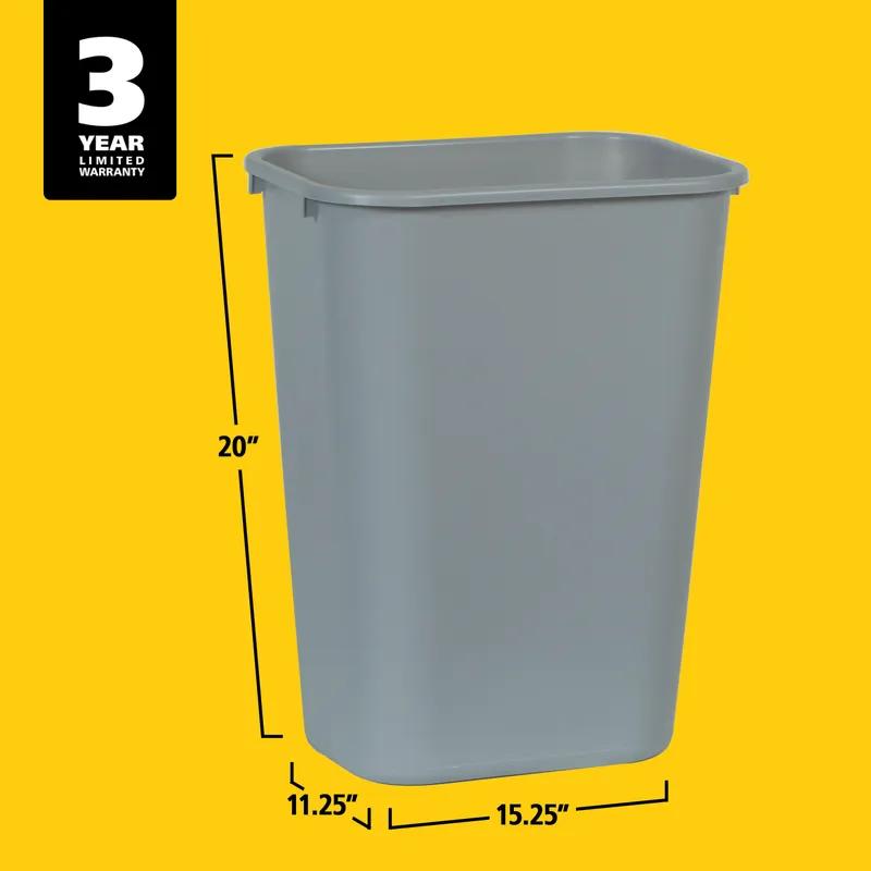 1-Stream Trash Can 15.25X11X19.88 IN 10.25 GAL 41 QT Gray Resin 1/Each