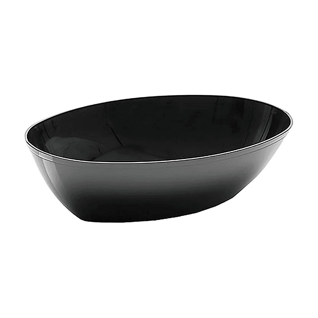 WNA CaterLine® Luau Bowl 64 OZ PS Black Oval 50/Case