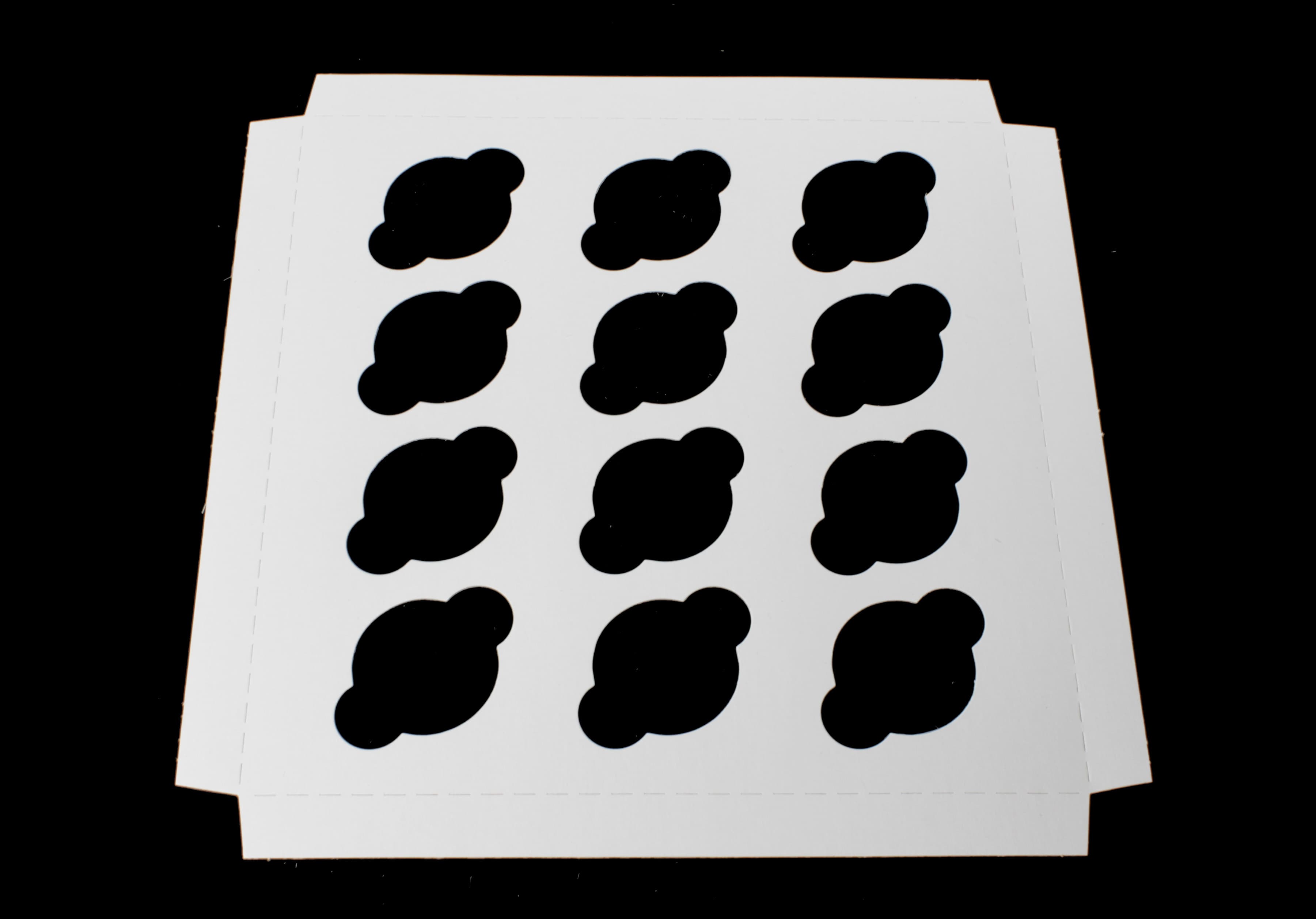 Cupcake Insert Mini 9.9375X9.9375X0.75 IN 12 Compartment Cardboard White Kraft 100/Case