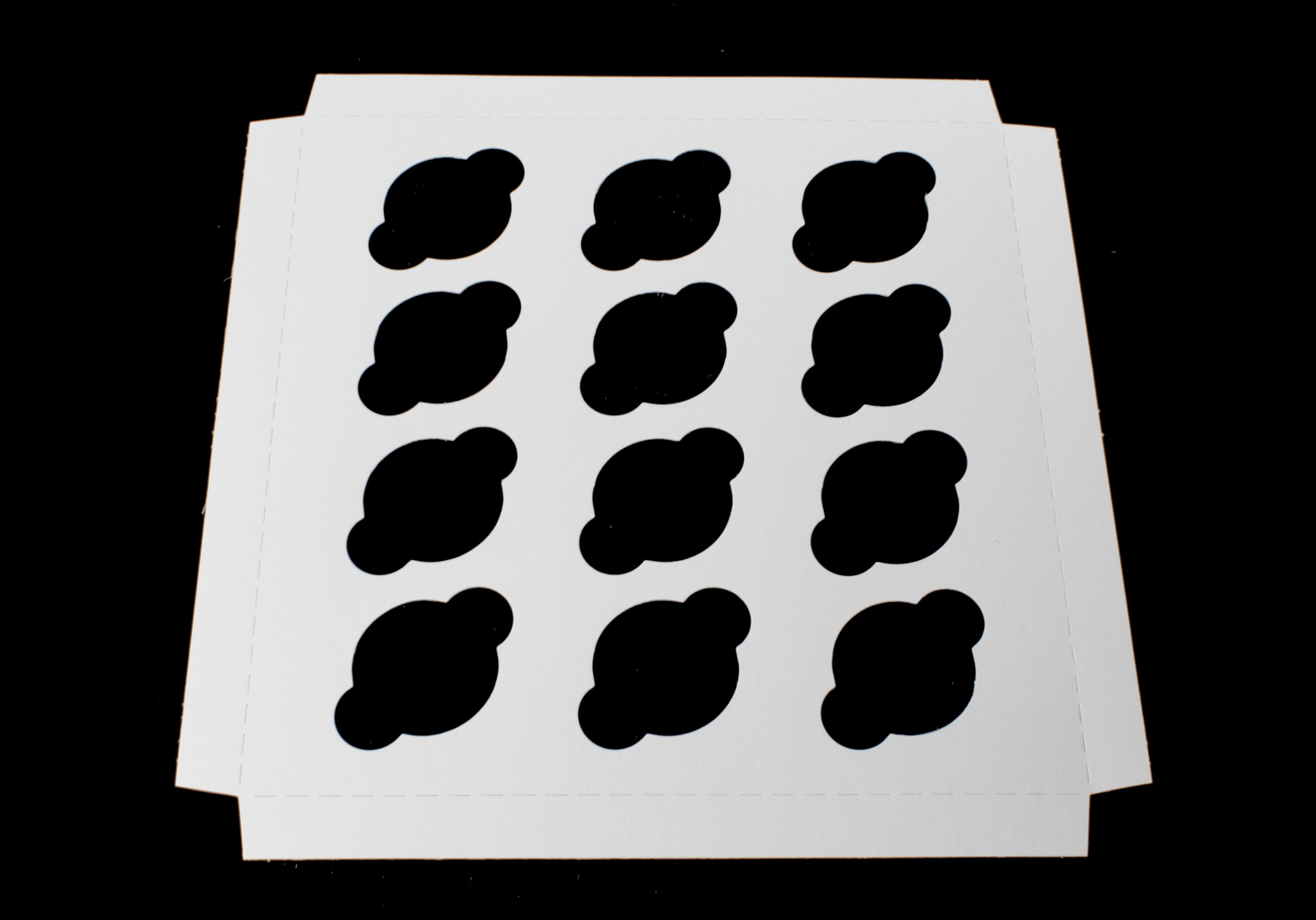 Cupcake Insert Mini 9.9375X9.9375X0.75 IN 12 Compartment Cardboard White Kraft 100/Case